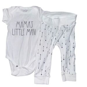 Rae Dunn White Baby Bodysuit with Arrow Design